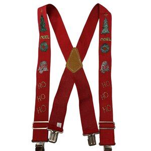 Rooster Red Men's Vintage Christmas Holiday DIY Adjustable Suspenders Santa